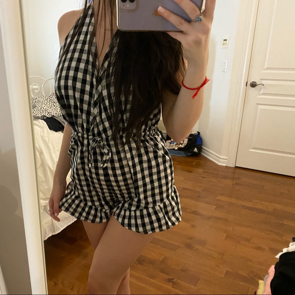 Gingham summer romper